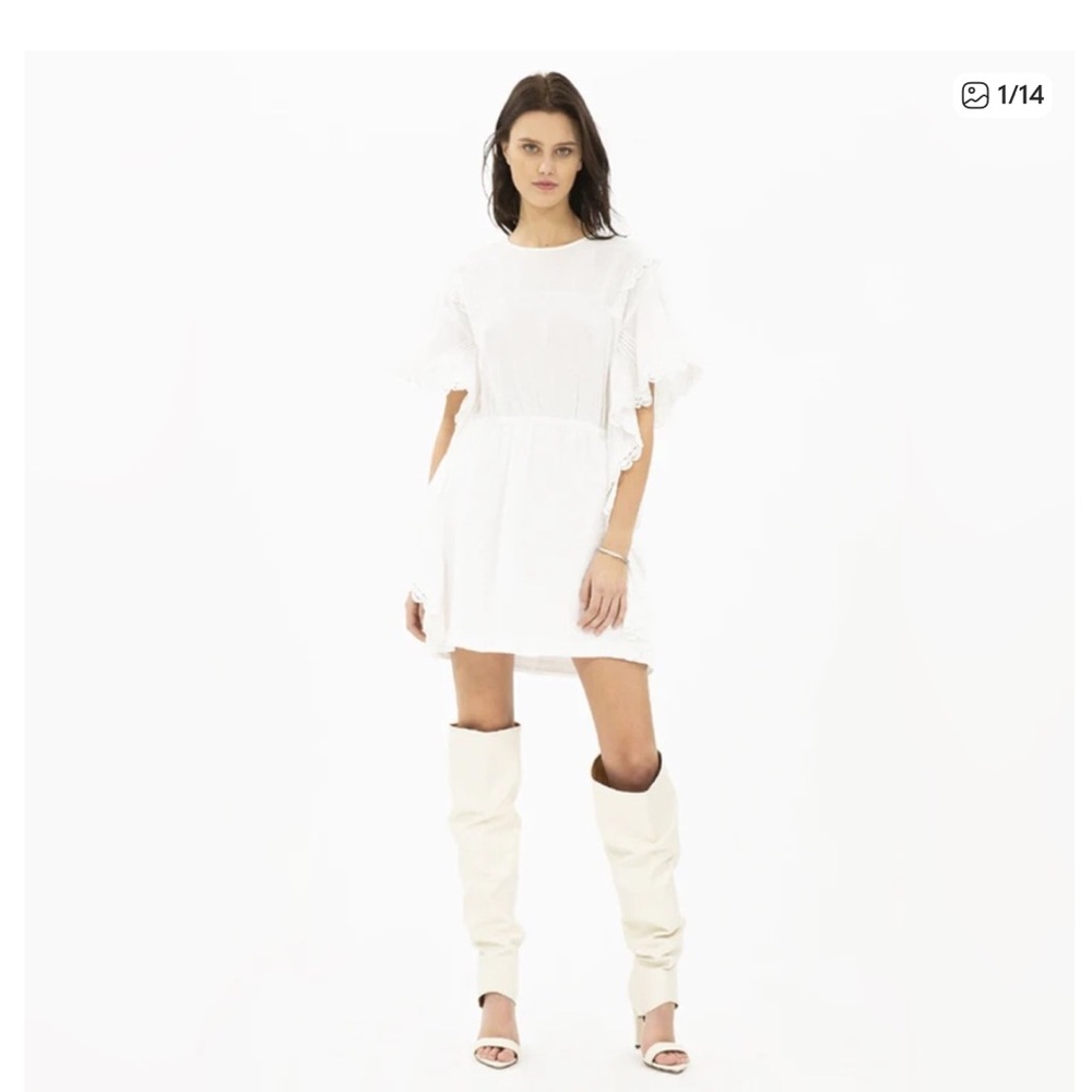 IRO SERENITY White Cotton Eyelet Lace Mini dress size 40 FR (US L)